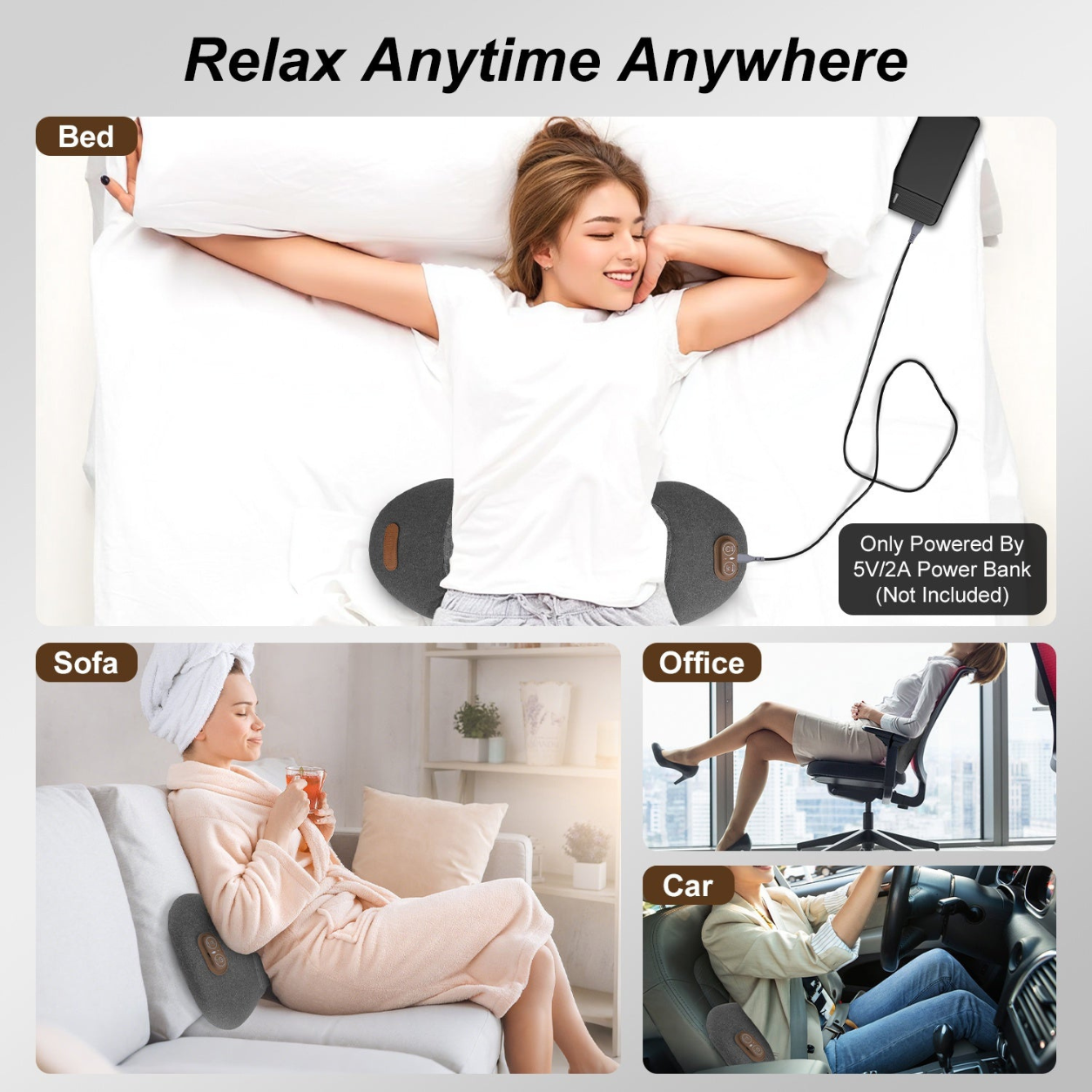 Restvive - 3-in-1 Heated Lower Back Massager Pillow