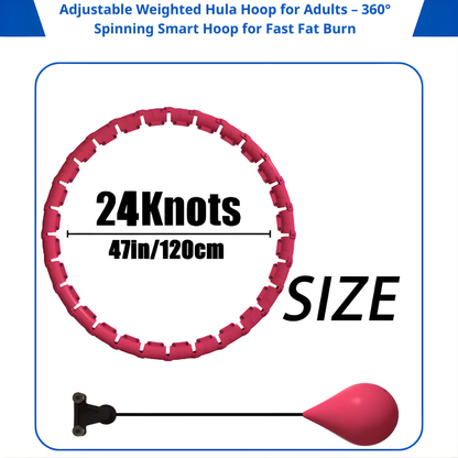 Weighted Fitness Hoop for Home Workout – Portable Smart Hula Hoop for Weight Loss & Slimming