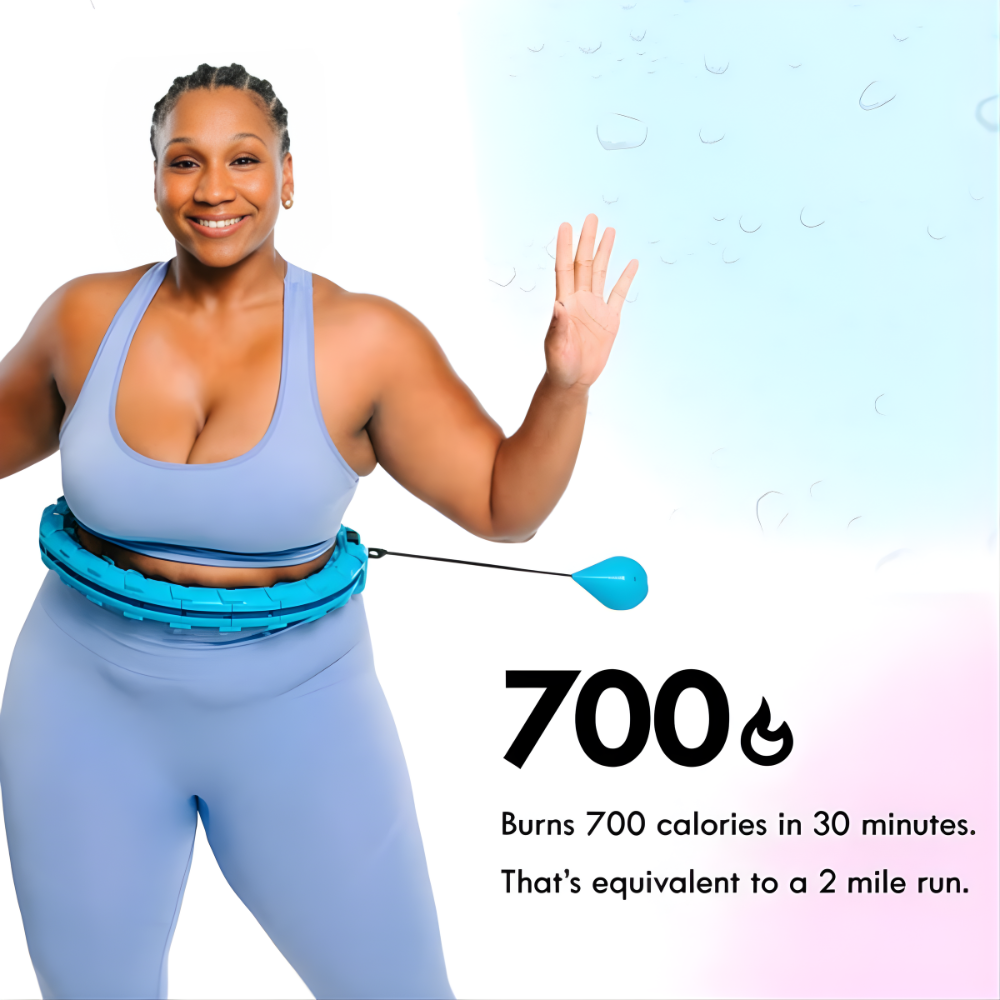 Weighted Fitness Hoop for Home Workout – Portable Smart Hula Hoop for Weight Loss & Slimming