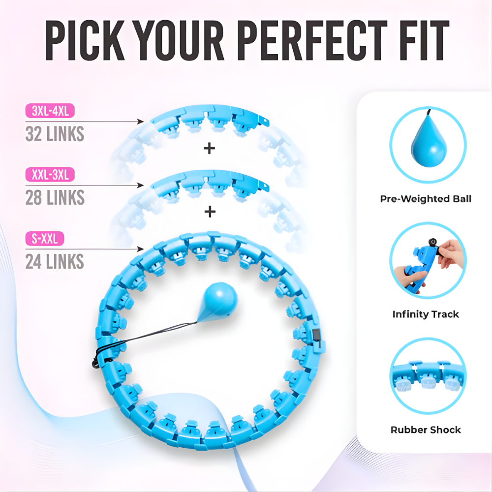 Weighted Fitness Hoop for Home Workout – Portable Smart Hula Hoop for Weight Loss & Slimming