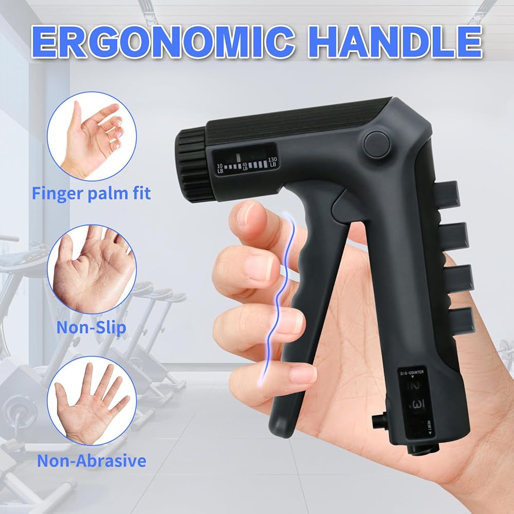 Flex Vibe® PowerGrip Pro – Adjustable Hand Grip Strengthener with Counter for Wrist & Forearm Training