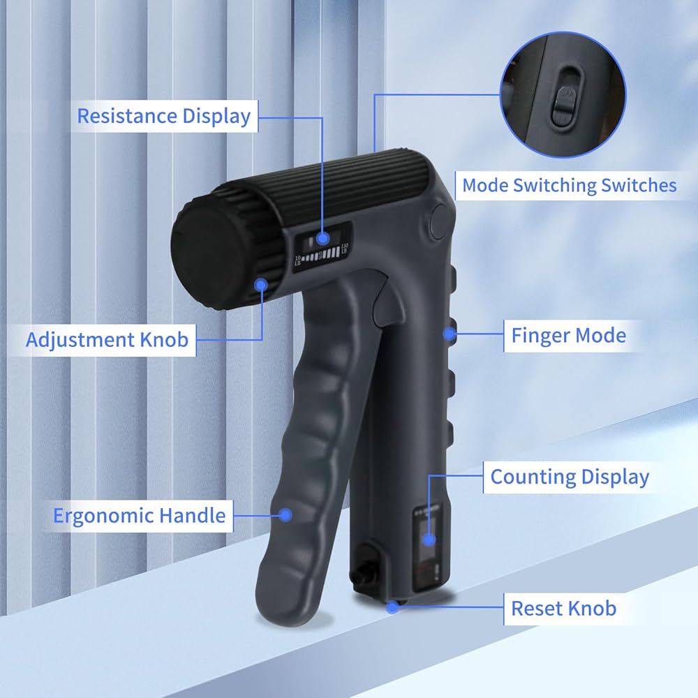 Flex Vibe® PowerGrip Pro – Adjustable Hand Grip Strengthener with Counter for Wrist & Forearm Training