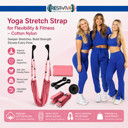Yoga Stretch Strap for Flexibility & Fitness – Cotton Nylon