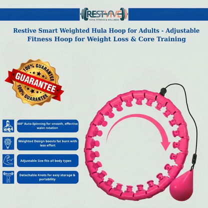 Weighted Fitness Hoop for Home Workout – Portable Smart Hula Hoop for Weight Loss & Slimming